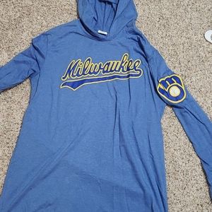 Milwaukee Brewers long sleeve hooded shirt